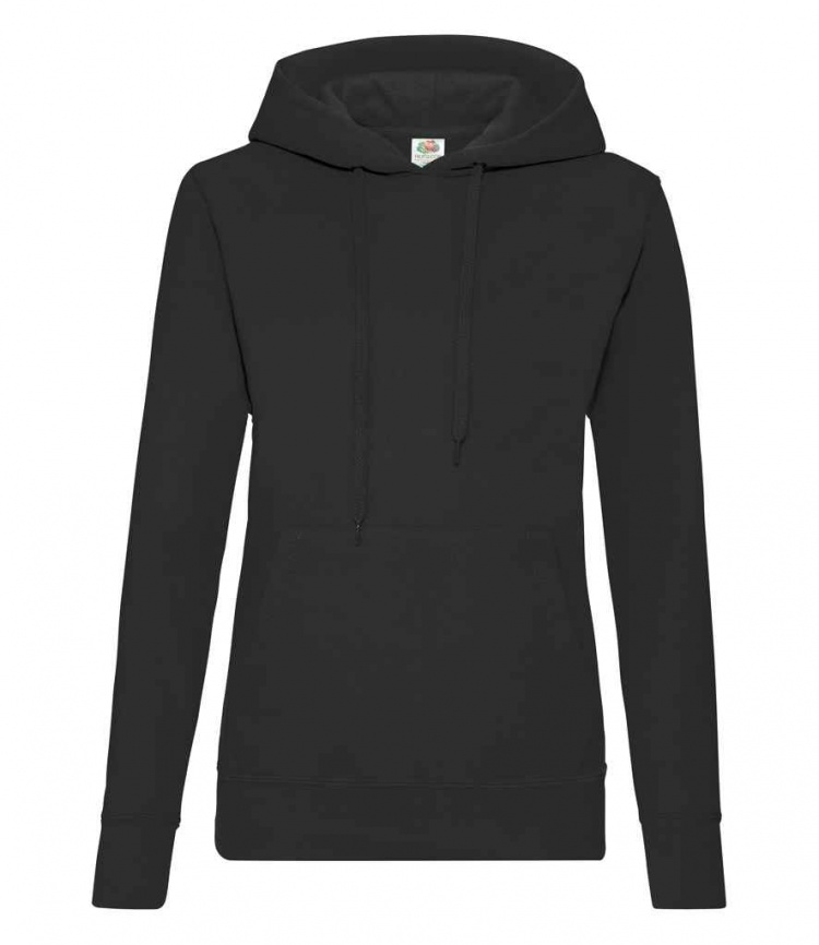 Fruit of the Loom SS801 Classic Lady Fit Hooded Sweatshirt BK Safetywear